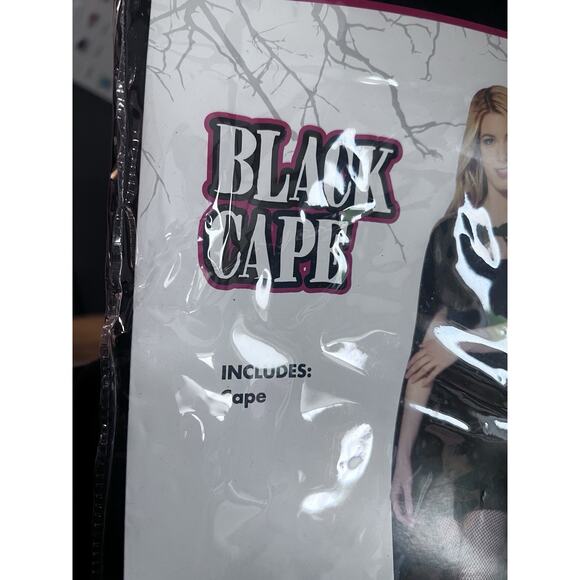 Halloween Black Cape SPIRIT One Size - Picture 3 of 4